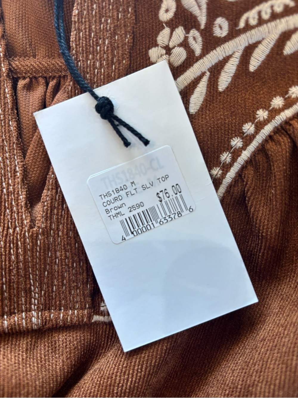 THML Brown Embroidered Ruffle Sleeve Blouse - Picture 4 of 4